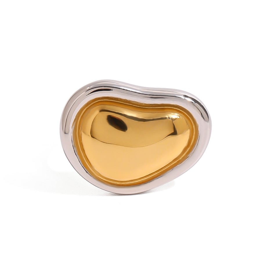 1 Piece Modern Series Elegant Designable Irregular Stainless Steel Gold And Silver Mixed Color Women's Single Rings Picture6