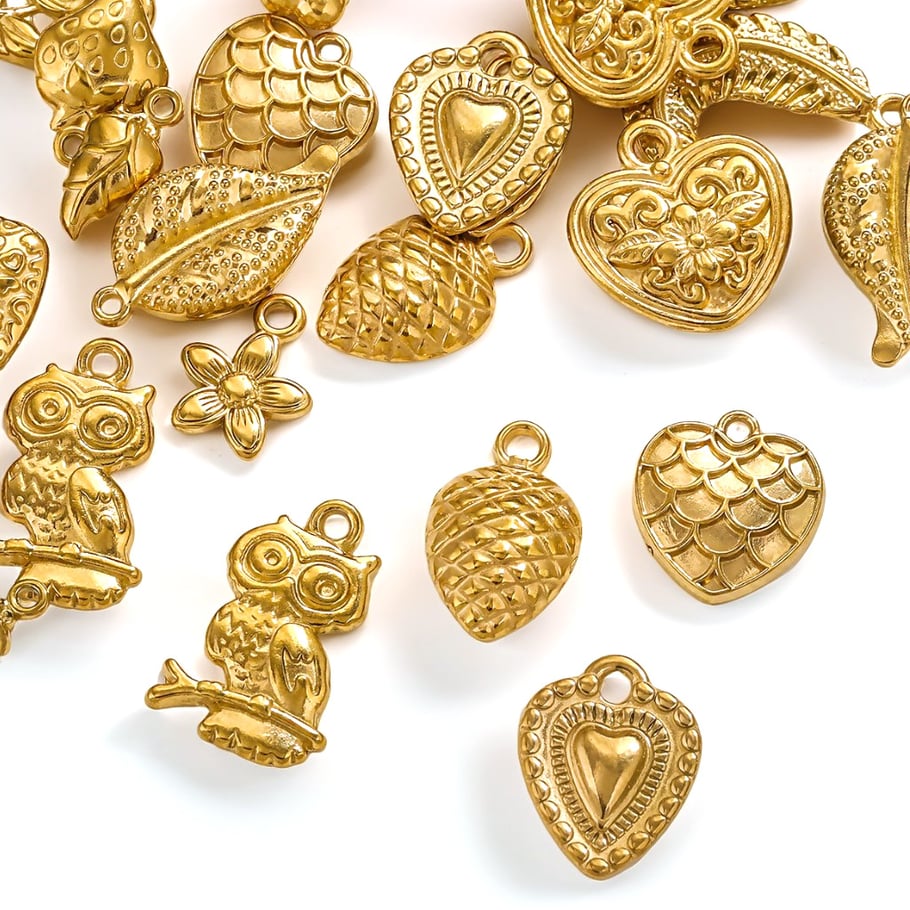 1 Pair Simple Series Retro Cartoon 18K Gold Plated Women Pendants Picture2