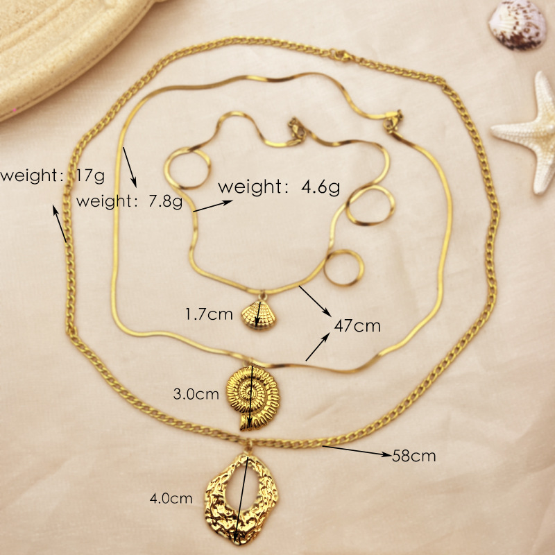 1 Piece Simple Series Oceanic Stainless Steel Gold Color Women's Pendant Necklaces Picture6