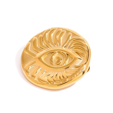 1 Paar Broschen für Damen aus Edelstahl mit 18 Karat Vergoldung, Retro-Auge, klassische Serie h5 Bild4