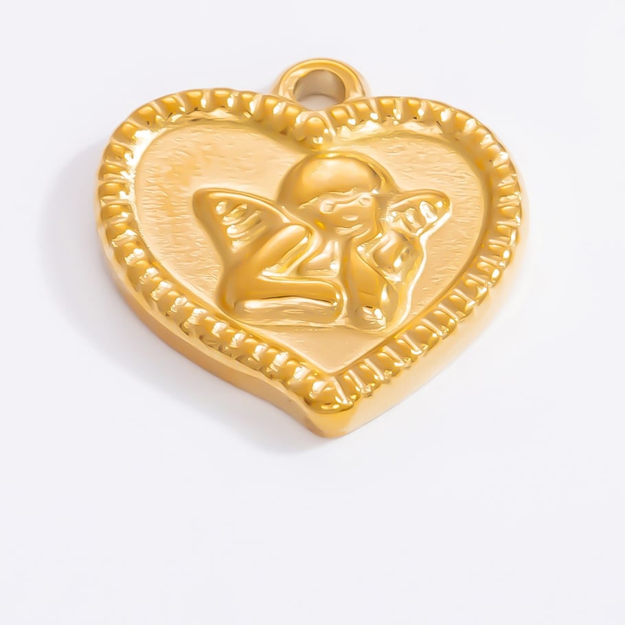 1 Pair Classic Series Colorful Glass Heart Stainless Steel Gold Color DIY Women's Pendants Picture6