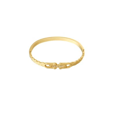 1 Piece Delicate Series Casual Twist Stainless Steel Gold Color Women's Bangles h5 Picture8