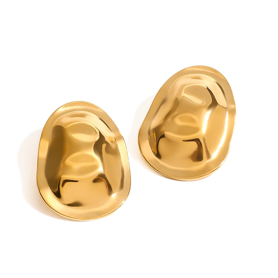 1 Pair Simple Series Daily Geometric Stainless Steel 18K Gold Plated Women Stud Earrings Picture9