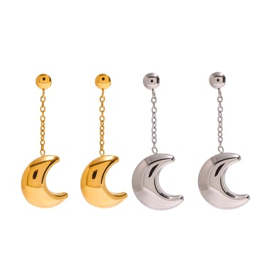 1 Paar Simple Series Simple Sonne/Mond Edelstahl 18 Karat vergoldet Damen Tropfenohrringe h5 Bild5