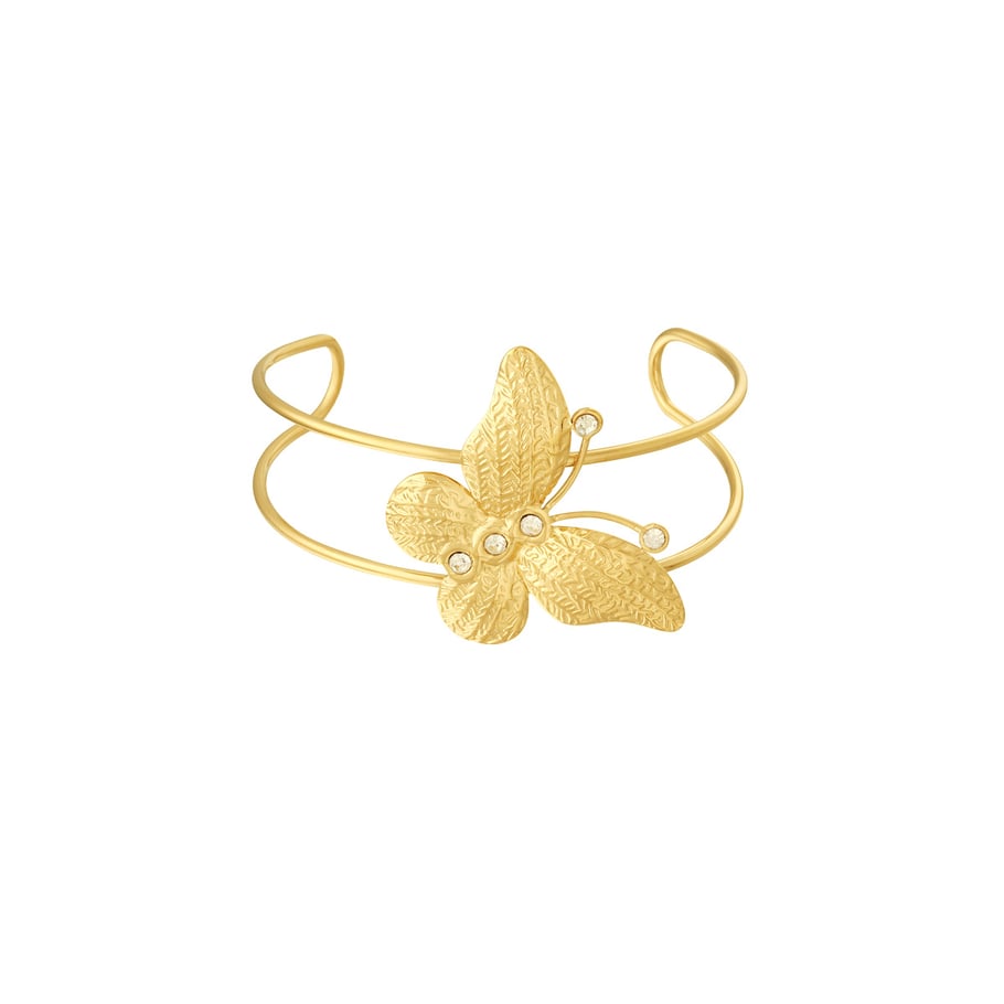 1 Piece Sophisticated Series Butterfly Stainless Steel Gold Color Women's Bangles Picture8