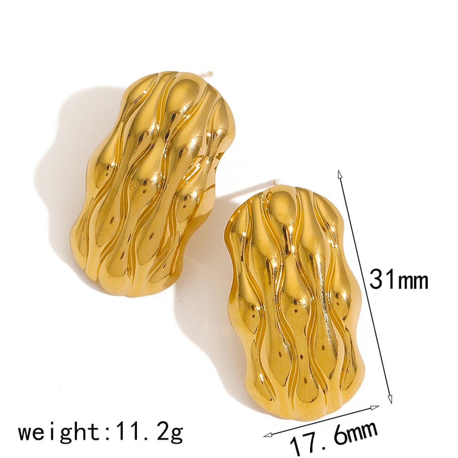 1 Paar geometrische Retro-Ohrstecker der Simple Series, 18 Karat vergoldet Bild4