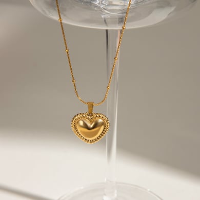 1 Piece Romantic Series Elegant love/heart shape Stainless Steel 18K Gold Plated Women Pendant Necklaces h5 Picture3