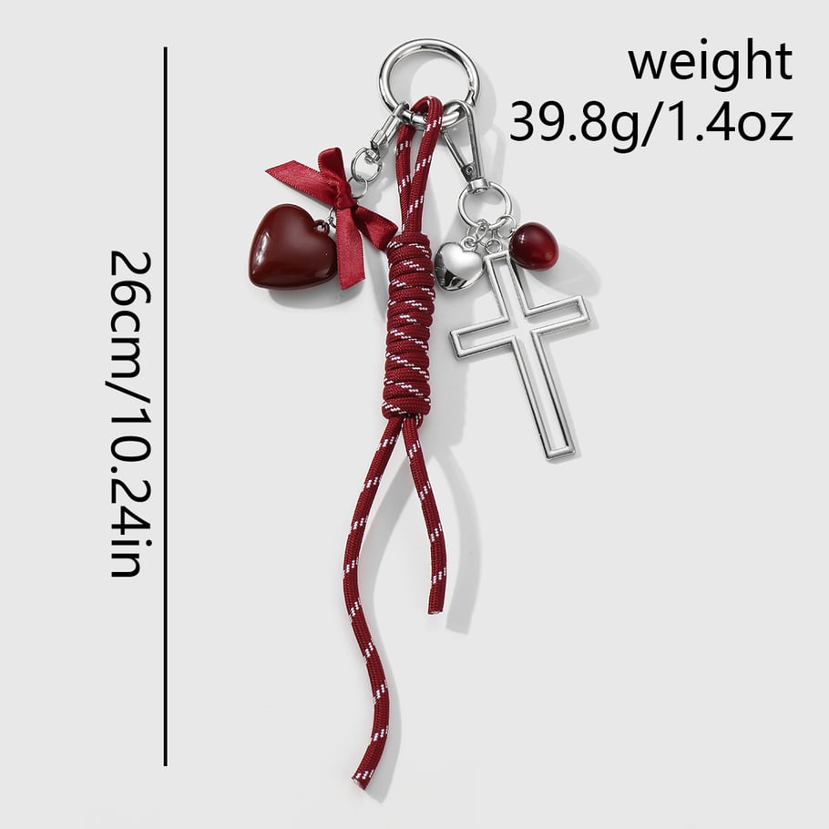 1 Piece Y2k Leather Bow Acrylic Love  DIY Bag Charms Picture8