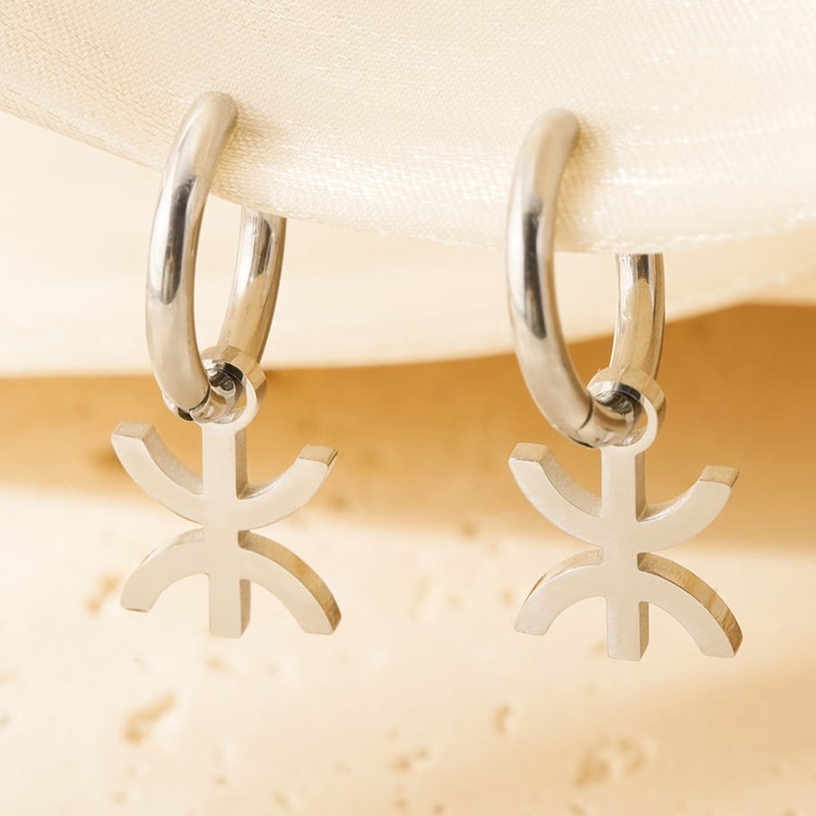 1 Pair Modern Series Sleek Geometric Titanium Steel Gold Color Women's Drop Earrings Picture5