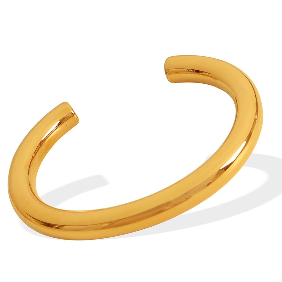 1 Piece Simple Series Classic Solid Color Stainless Steel 18K Gold Plated Women Bangles Picture8