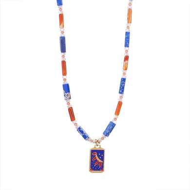 1 Piece Ethnic Series Bohemian Moon Tarot Stainless Steel Gold Color Natural Stone Women's Pendant Necklaces h5 Picture10