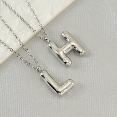 1 pezzo semplice serie lettera giornaliera in acciaio inossidabile collane con ciondolo da donna h5 Immagine5