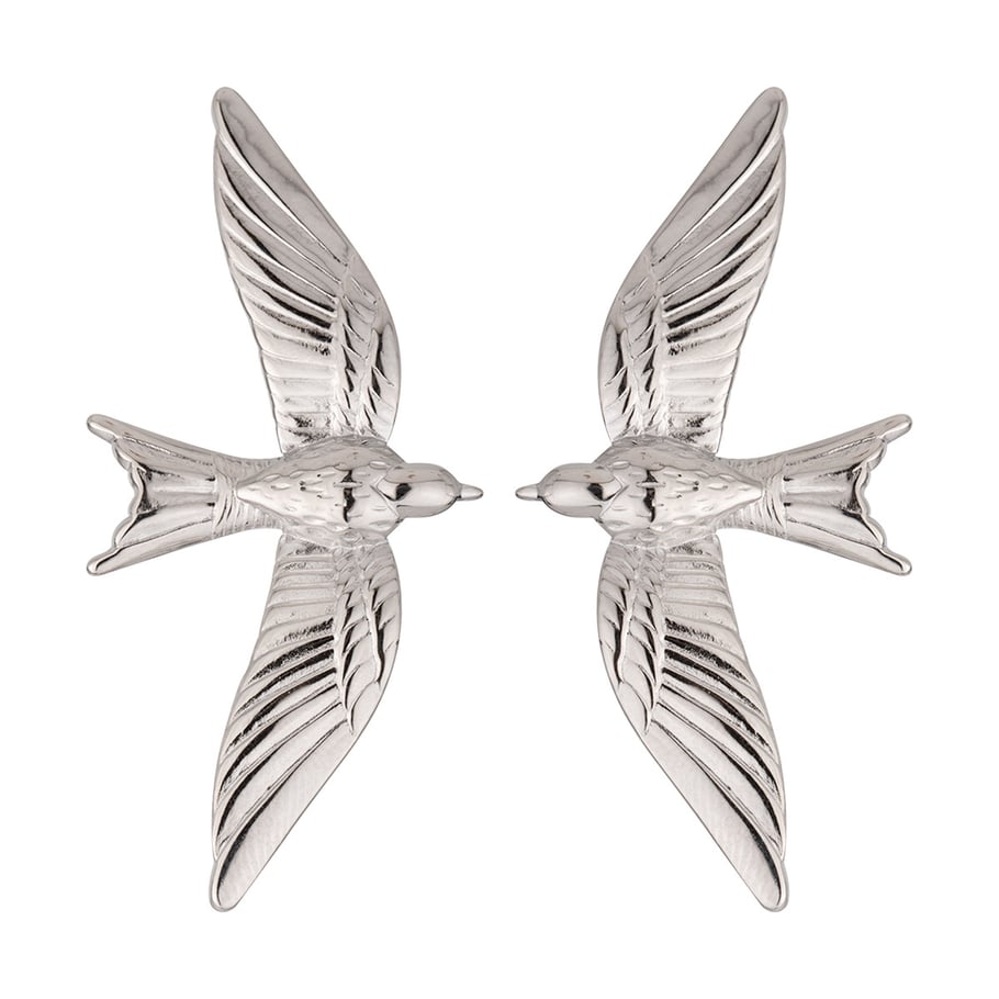 1 Pair Classic Series Elegant bird Stainless Steel 18K Gold Plated Women Stud Earrings Picture5