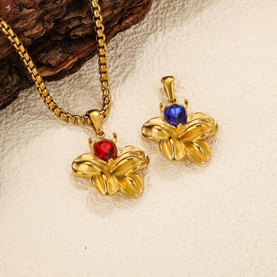 1 Piece Classic Series Fashionable Flower Stainless Steel Gold Color Women's Pendants h5 Picture5