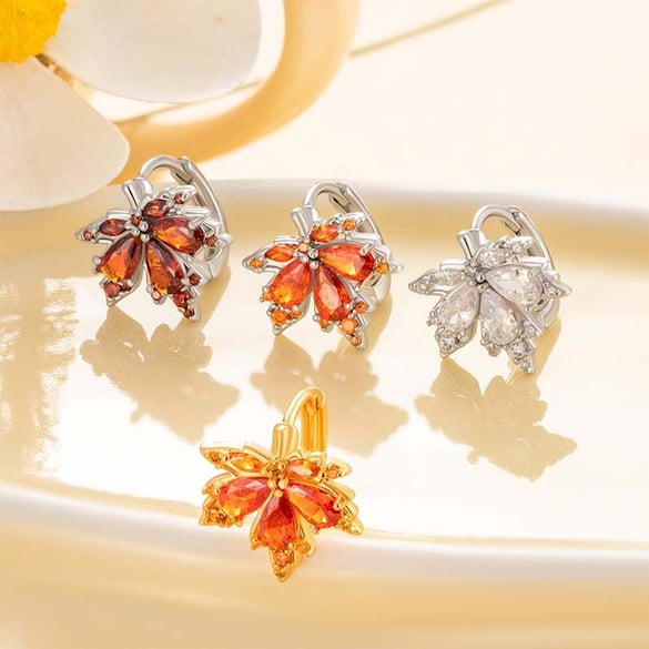 1 paar eenvoudige serie eenvoudige plant koper geen plating materiaal zirkoon dames creolen 2