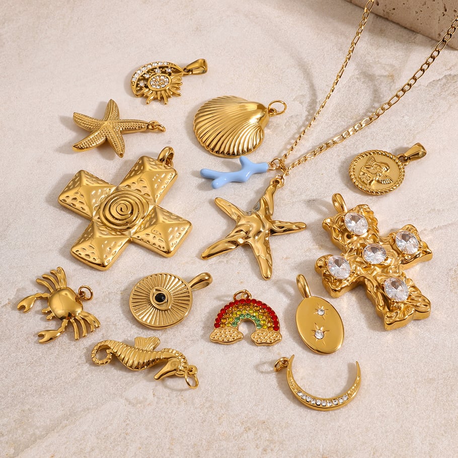 1 pieza de collar colgante de acero inoxidable chapado en oro de 18 quilates con forma de tortuga de estilo simple para mujer Imagen5