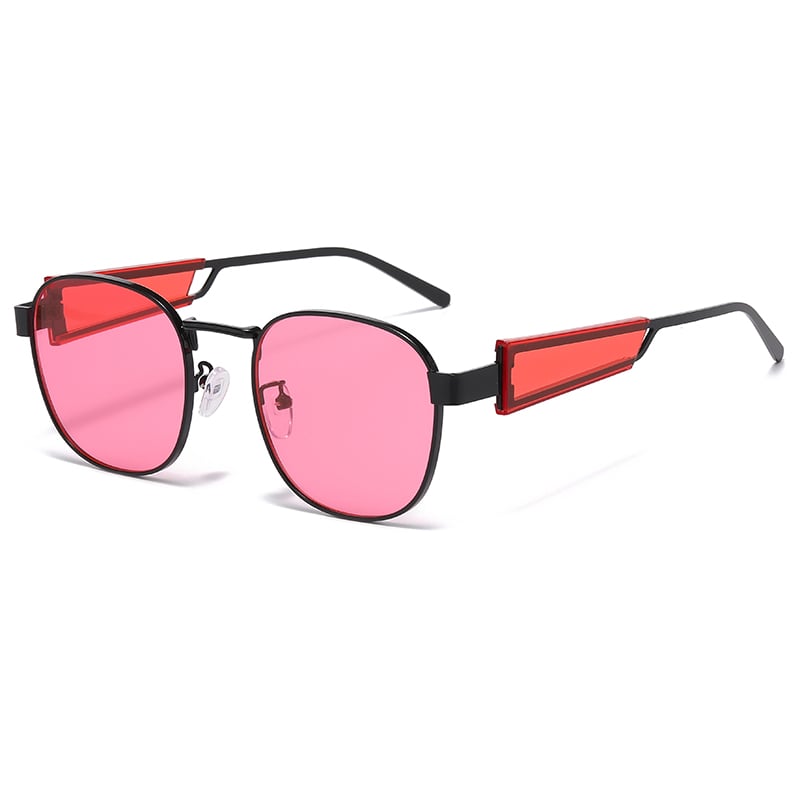 1 Pair of Wide Rimmed Fashionable Metal Frame Sunglasses Picture7