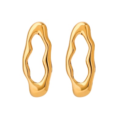 1 Paar ovale Ohrstecker aus Edelstahl der Classic-Serie im Originaldesign in Goldfarbe für Damen h5 Bild10