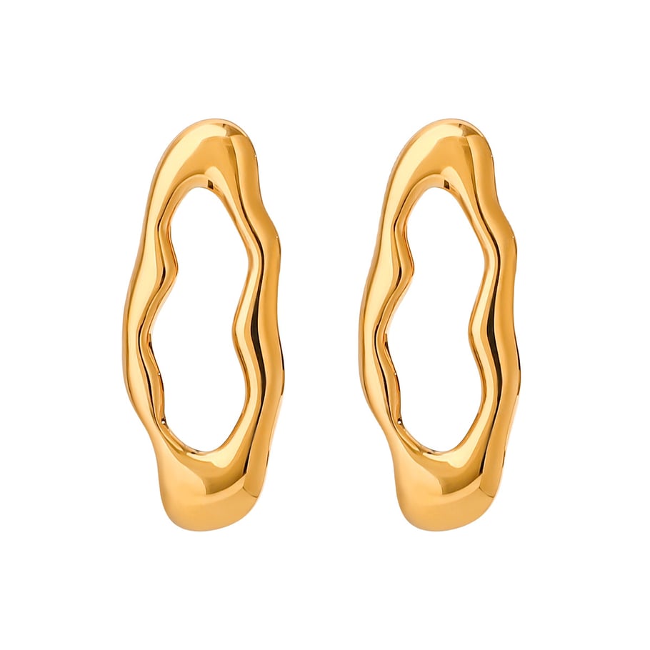 1 Paar ovale Ohrstecker aus Edelstahl der Classic-Serie im Originaldesign in Goldfarbe für Damen Bild10