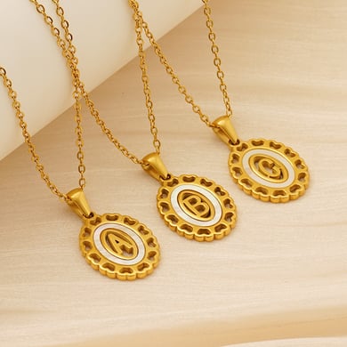 1 Piece Hip-Pop/Rock Letter Stainless Steel 18K Gold Plated Unisex Pendant Necklaces h5 Picture2