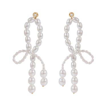 1 Pair Luxurious Series Elegant line Stainless Steel 18K Gold Plated Artificial Pearl Women Drop Earrings h5 Picture6