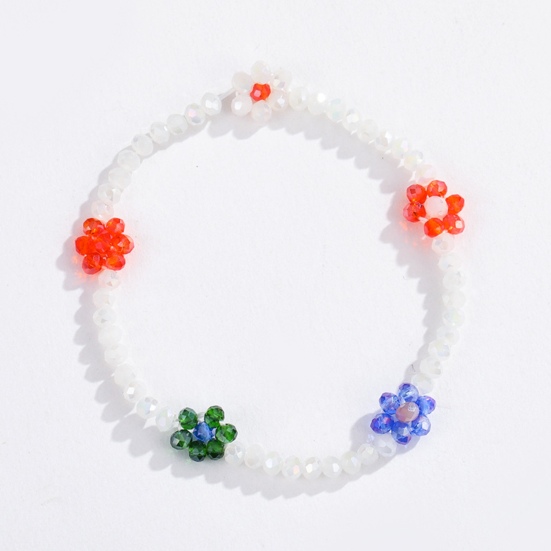 Pulseras de cuentas de cristal con flores retro de lujo para mujer, 1 pieza Imagen6