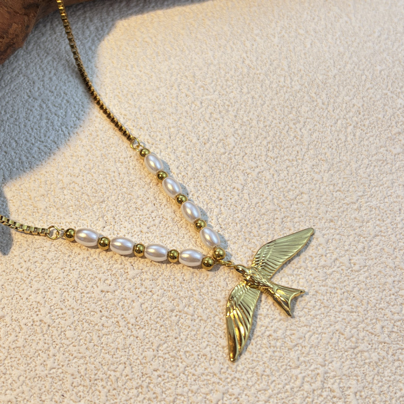 1 Piece Bird Stainless Steel Gold Color Women's Pendant Necklaces Picture5