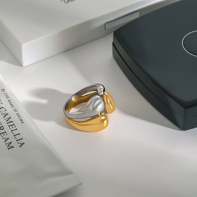1 Piece Simple Series Fashionable Annular Stainless Steel Gold & Silver Color Women's Single Rings h5 Picture8