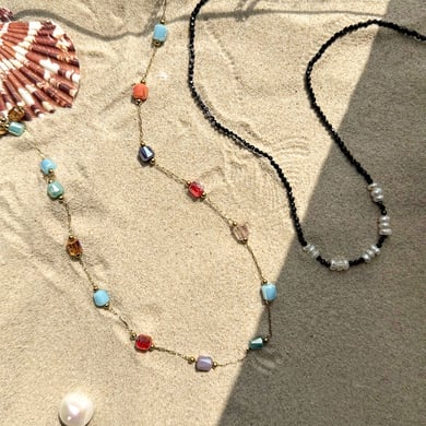 1 Piece Classic Sweet Style Bead Shape Stainless Steel 18K Gold Plated Women's Beaded Necklace h5 Picture3