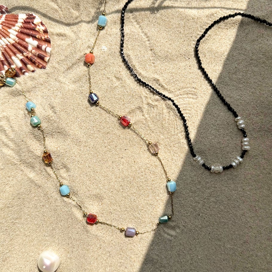 1 Piece Classic Sweet Style Bead Shape Stainless Steel 18K Gold Plated Women's Beaded Necklace Picture3