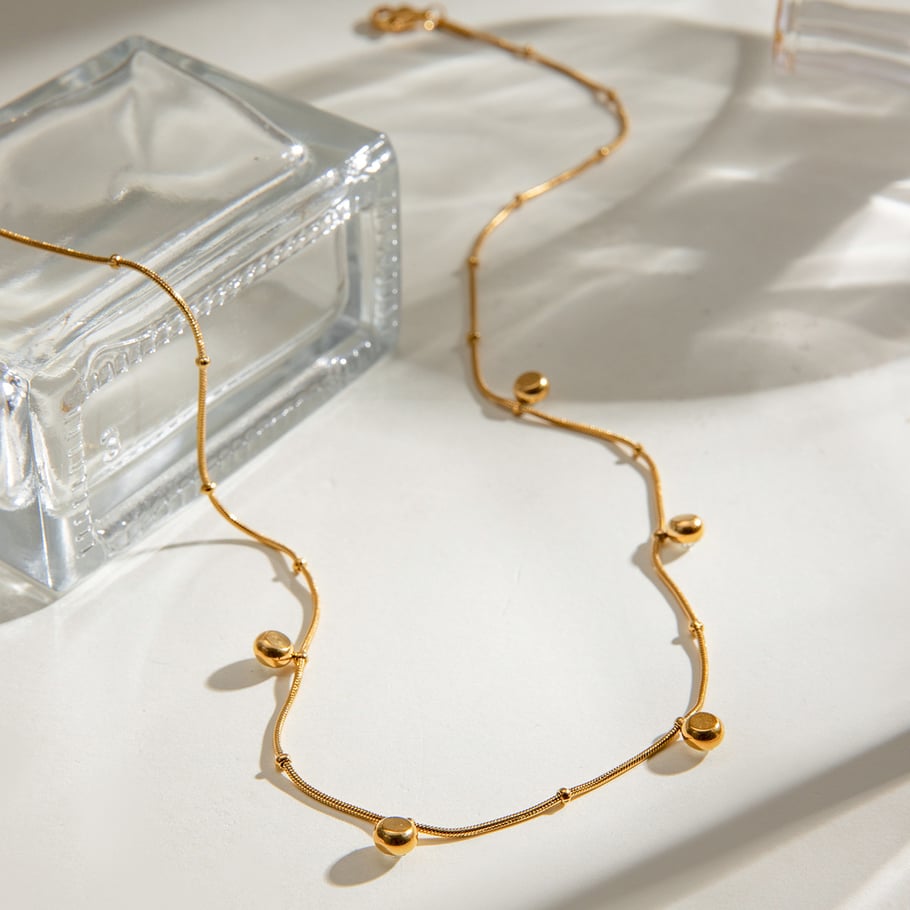 1 Piece Simple Series Casual Geometric Stainless Steel 18K Gold Plated Zircon Women Pendant Necklaces Picture4