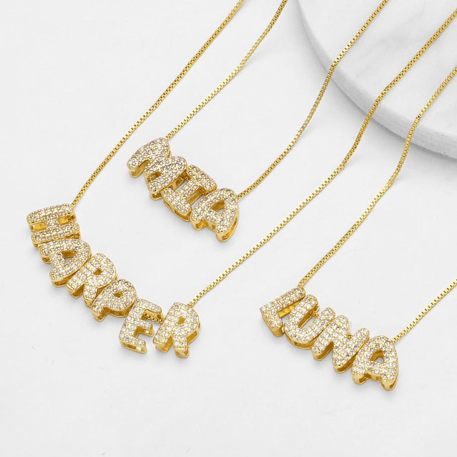 1 Piece Fashionable Series Casual Letter Gold Color Stainless Steel Women's DIY Pendants Picture3