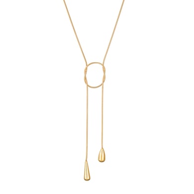 Collier avec pendentif simple et décontracté en acier inoxydable plaqué or 18 carats pour femme h5 Image5