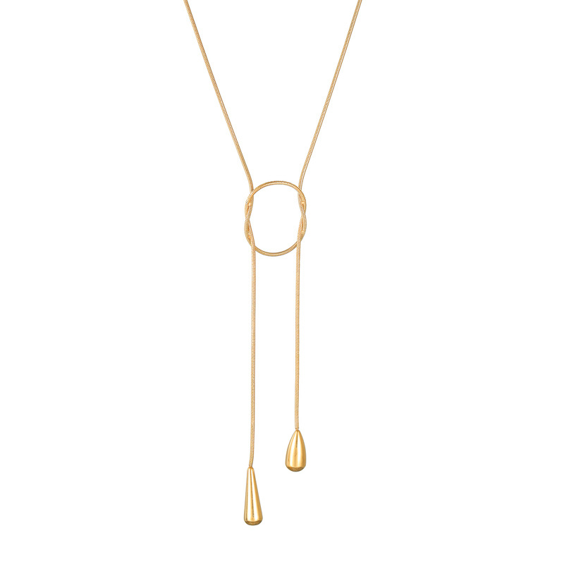Collier avec pendentif simple et décontracté en acier inoxydable plaqué or 18 carats pour femme Image5