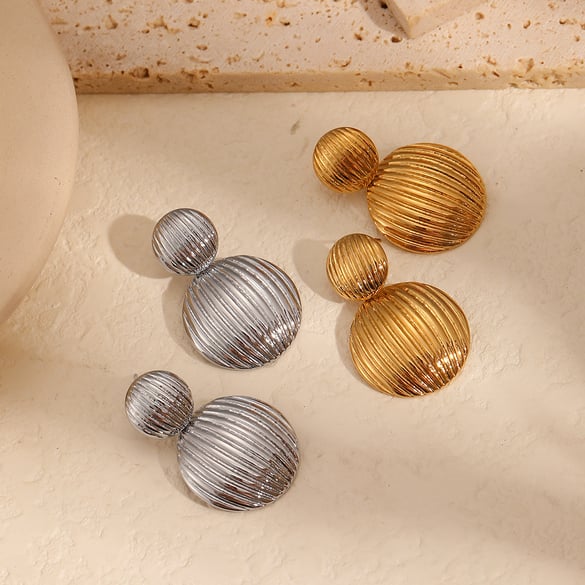 1 paar eenvoudige serie casual geometrische 18K vergulde dames oorbellen