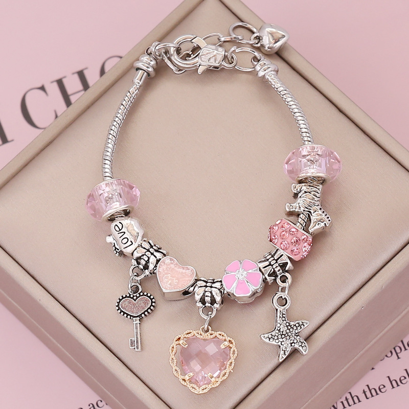 Bracelet Panjia transfrontalier européen et américain, nouveau bijou à main en cristal d&#39;amour DIY B295 Image2