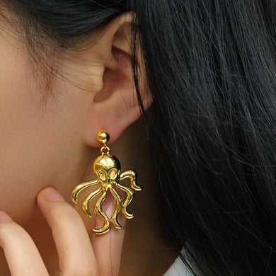 1 Pair Classic Turtle Stainless Steel 18K Gold Plated Women Drop Earrings h5 Picture4