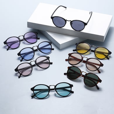 Lunettes de soleil pour femmes, 1 pièce, série simple, décontractées, couleur unie, en plastique h5 Image10