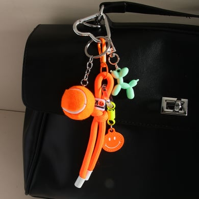 1 Piece Sport Series Vivid Tennis Garniture Smiling Face Alloy Women's Bag Charms h5 Picture3