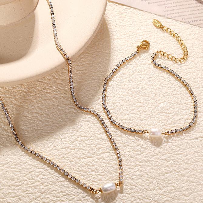 1 Piece Classic Series Retro Geometric Titanium Steel   Gold Color  Women's Chain Necklaces Picture9