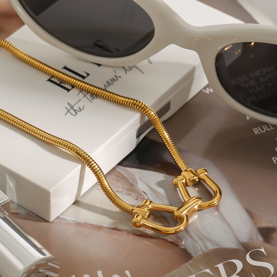 1 Piece Fashionable Series Original Design Line Stainless Steel Gold Color Women's Pendant Necklaces Picture7