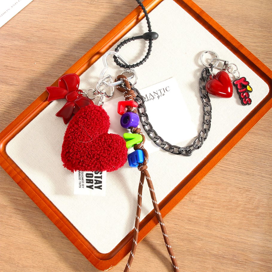 1 Piece Romantic Series Elegant Fluffy Heart Garniture Rayon Women's Bag Charms Picture4