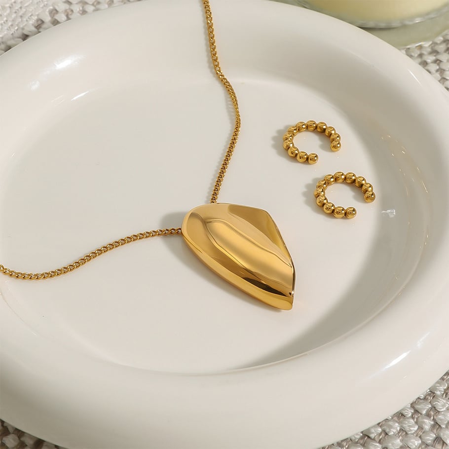 1 Piece Modern Series Classic Irregular Shape Stainless Steel Gold Color Women's Pendant Necklaces Picture4