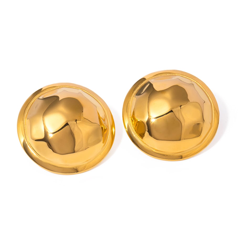 1 Pair Simple Series Simple Geometric Stainless Steel 18K Gold Plated Women Stud Earrings Picture5