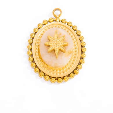 1 Stück Romantische Serie Retro Stern Edelstahl Gold Farbe Damen Anhänger h5 Bild6