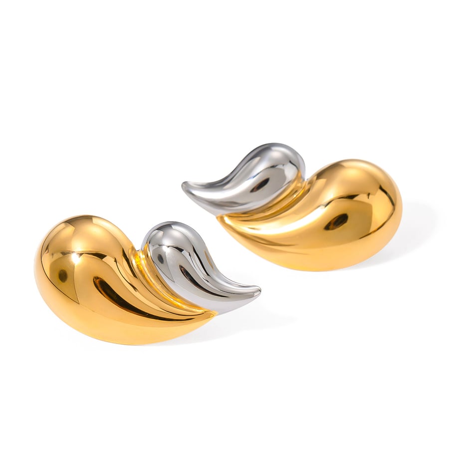 1 Paar einfache Serie im Ins-Stil Tropfen Edelstahl 18 Karat vergoldet Damen Ohrstecker Bild5