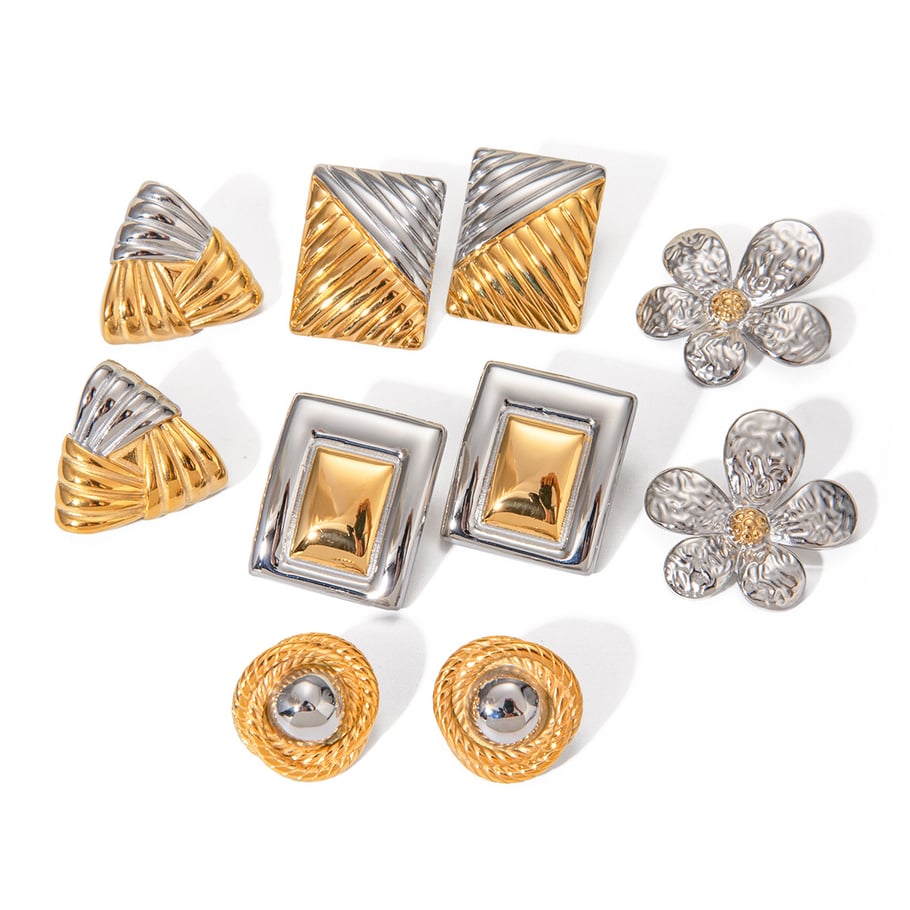 Edelstahl Damen geometrische Metall Stil Ohrringe Titan Stahl Liebe Ohrringe weibliche einfache vielseitige europäischen und amerikanischen Stil Ohrringe Großhandel Bild6