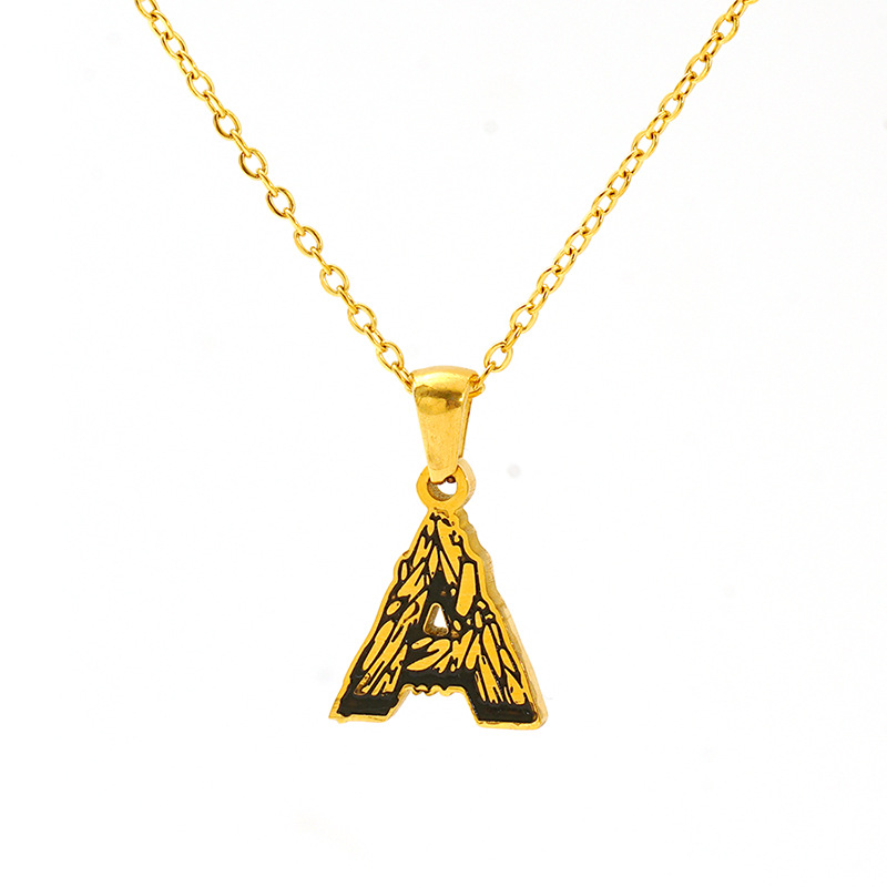 1 Piece Classic Letter Titanium Steel 18K Gold Plated Unisex Pendant Necklaces Picture5