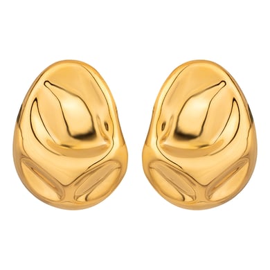 1 Paar Simple Series Einfache, einfarbige Ohrstecker aus Edelstahl mit 18 Karat Goldbeschichtung für Damen h5 Bild5