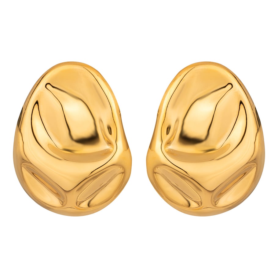 1 Paar Simple Series Einfache, einfarbige Ohrstecker aus Edelstahl mit 18 Karat Goldbeschichtung für Damen Bild5